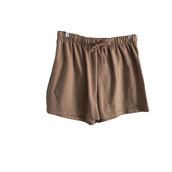 NYDJ Women SZ S/M Beige Tan Khaki Drawstring/Elastic Waist Pull On Shorts - Picture 2 of 6